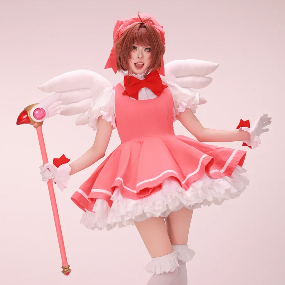 Anime Cosplay Easy - Kinomoto sakura cosplay rosa lolita vestido