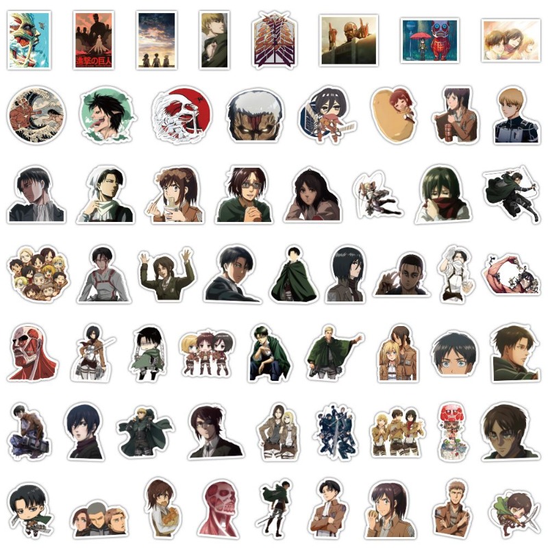 Anime Cosplay Cute - 60 Adesivos de Anime Attack on