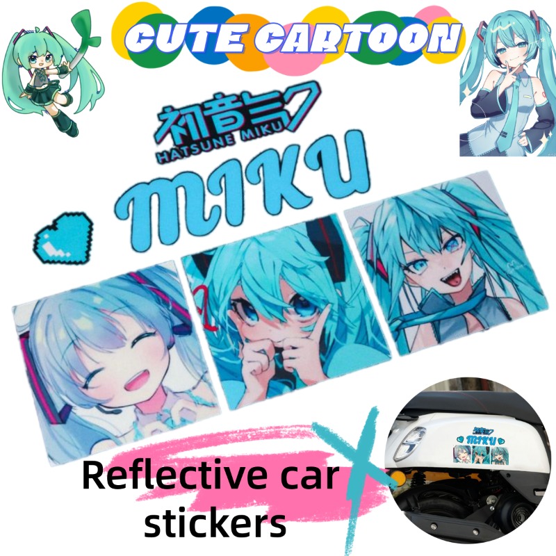 Anime Cosplay Cute - Novos Adesivos Refletivos Criativos Hatsune Miku