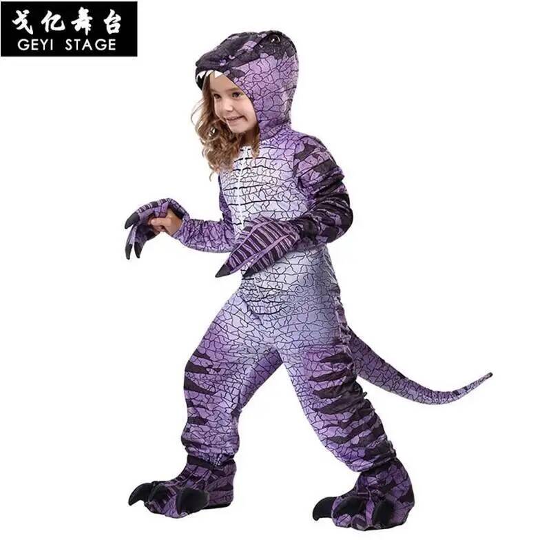 Anime Cosplay Kid - Fantasia de Halloween Raptor Roxo, Novo