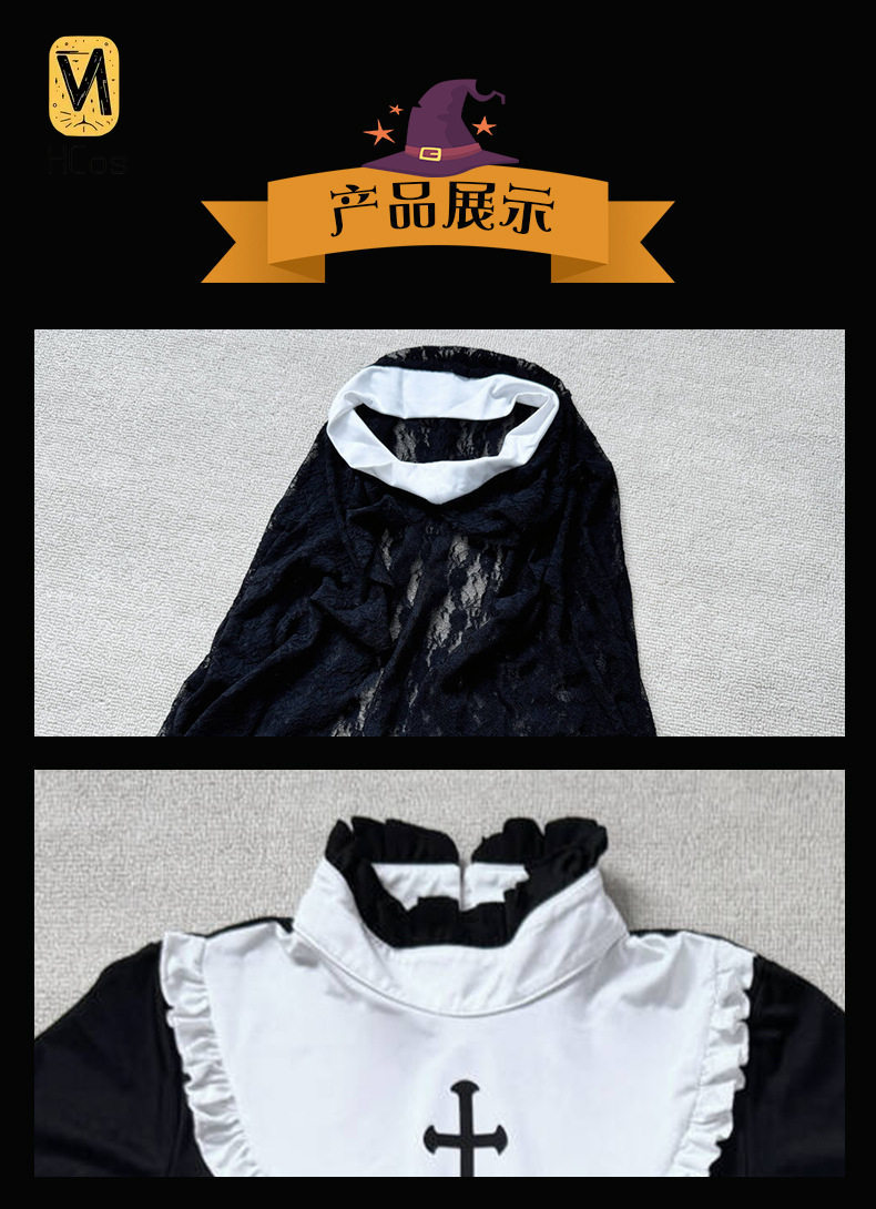 Fantasia Gótica de Freira Vamp - Anime Cosplay Show avaliação e preço